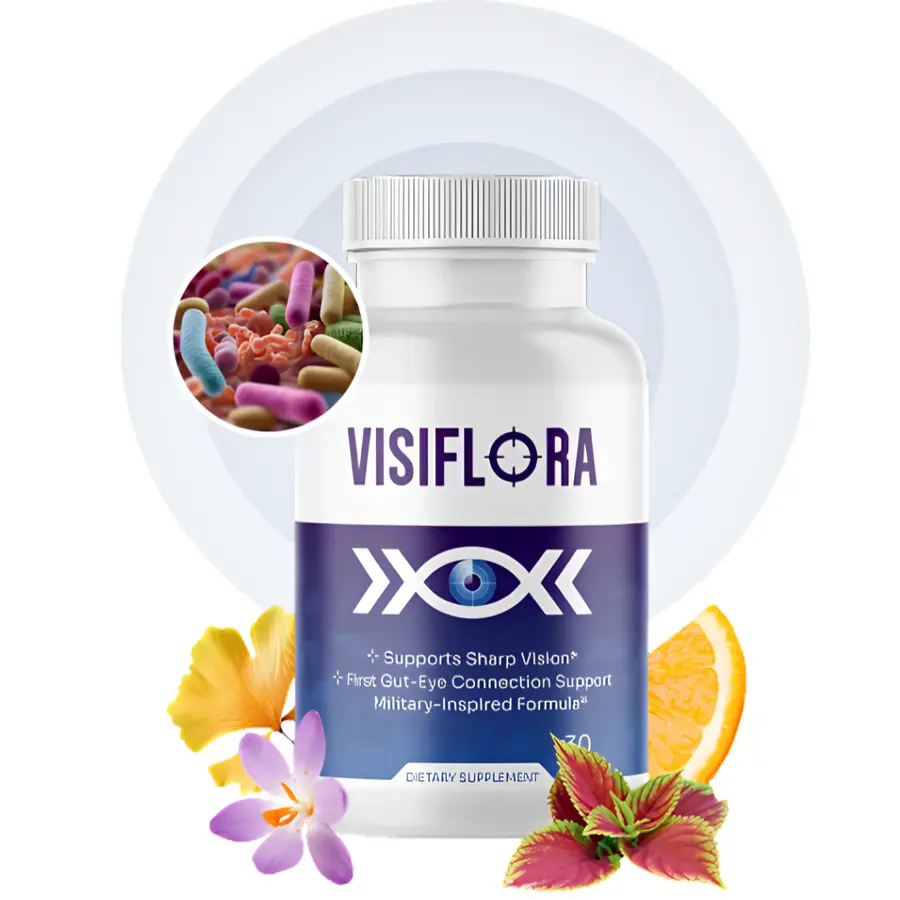 VisiFlora vision support dietary supplement bottle